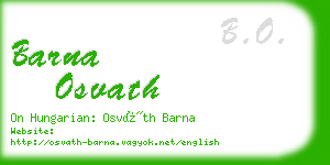 barna osvath business card